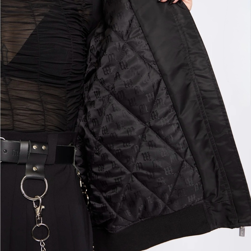Black Graphic Bomber Jacket - Picture 6 of 10